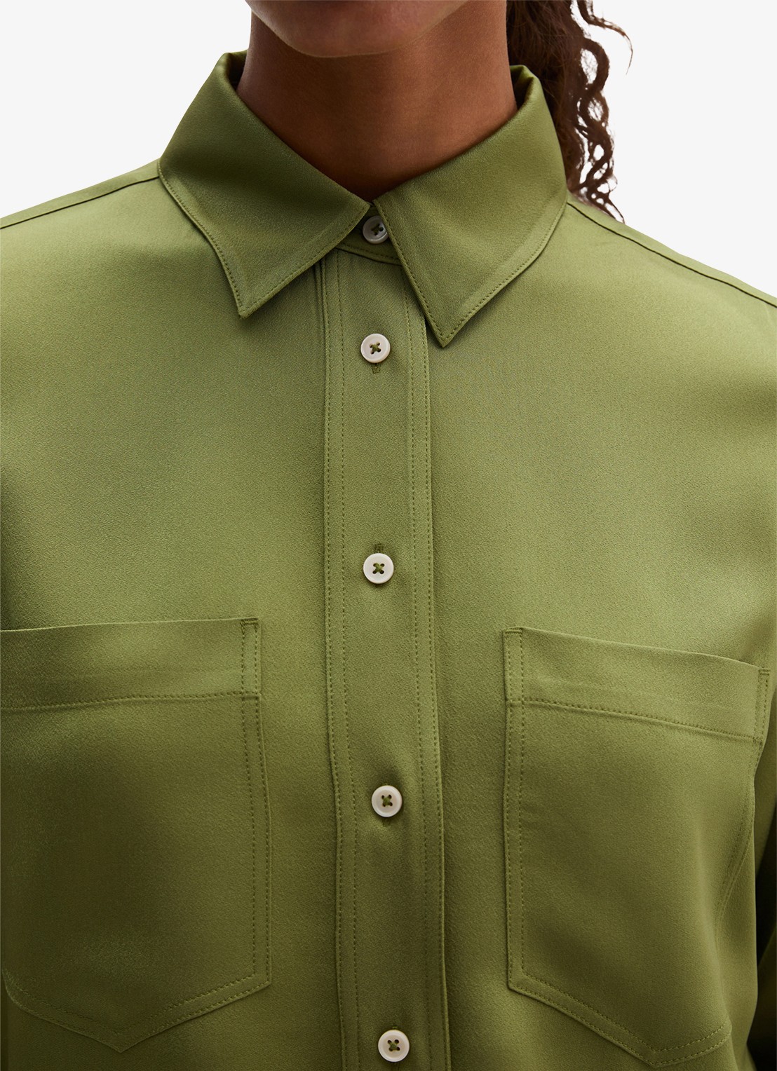 Marc O'Polo Blouse met opgestikte borstzakken  - detail 3 shaded fern / groen