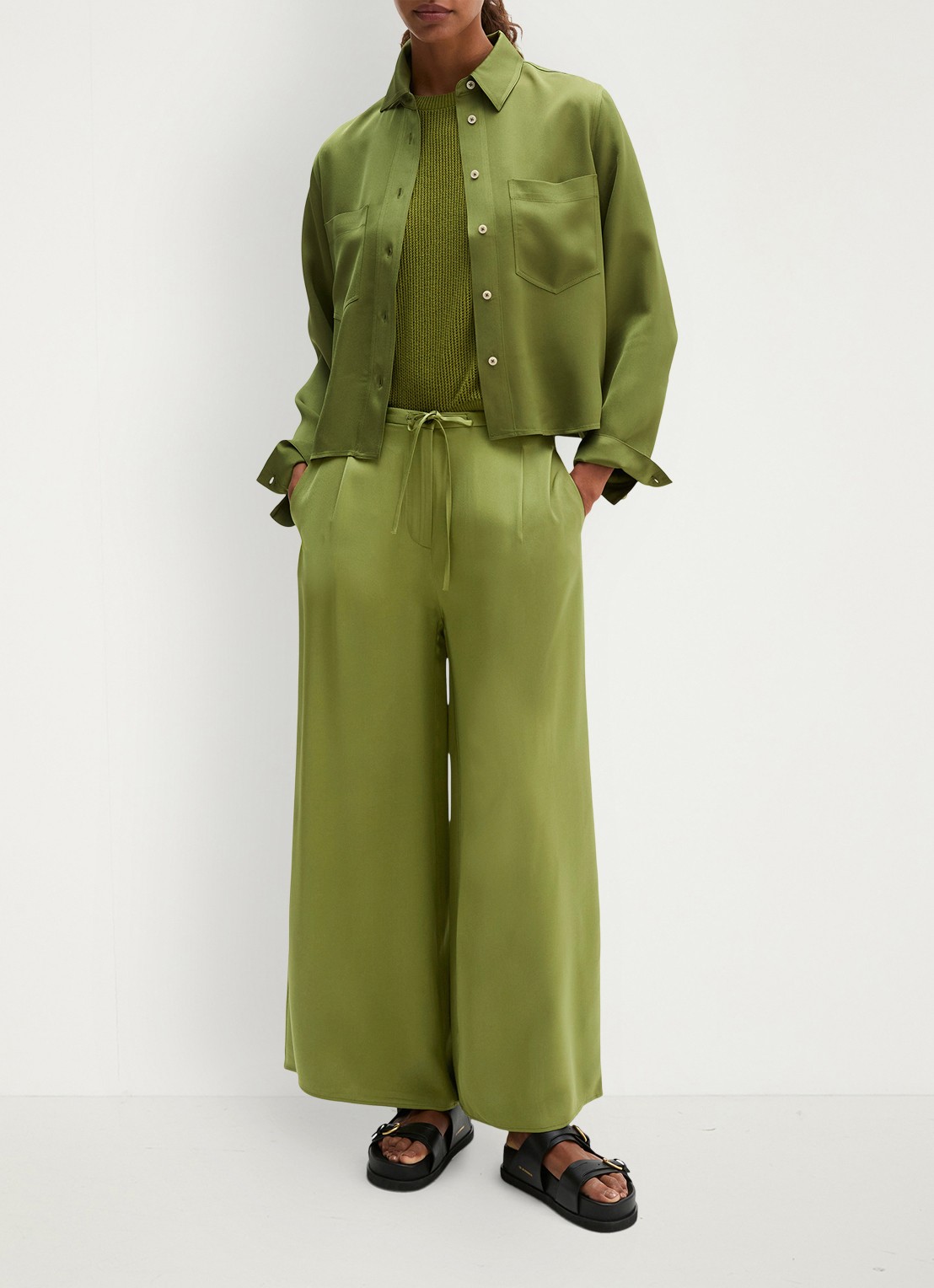 Marc O'Polo Blouse met opgestikte borstzakken  - voorkant 5 shaded fern / groen