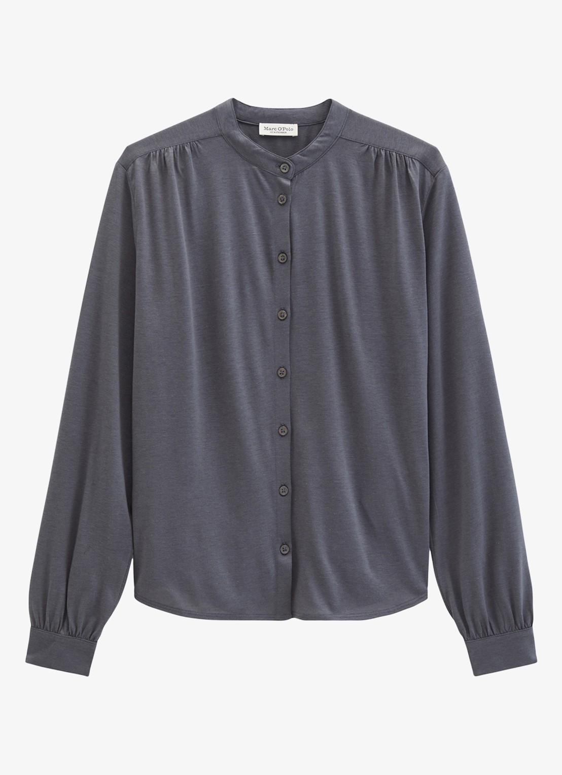 Marc O'Polo Blouse met ronde hals - voorkant grijs