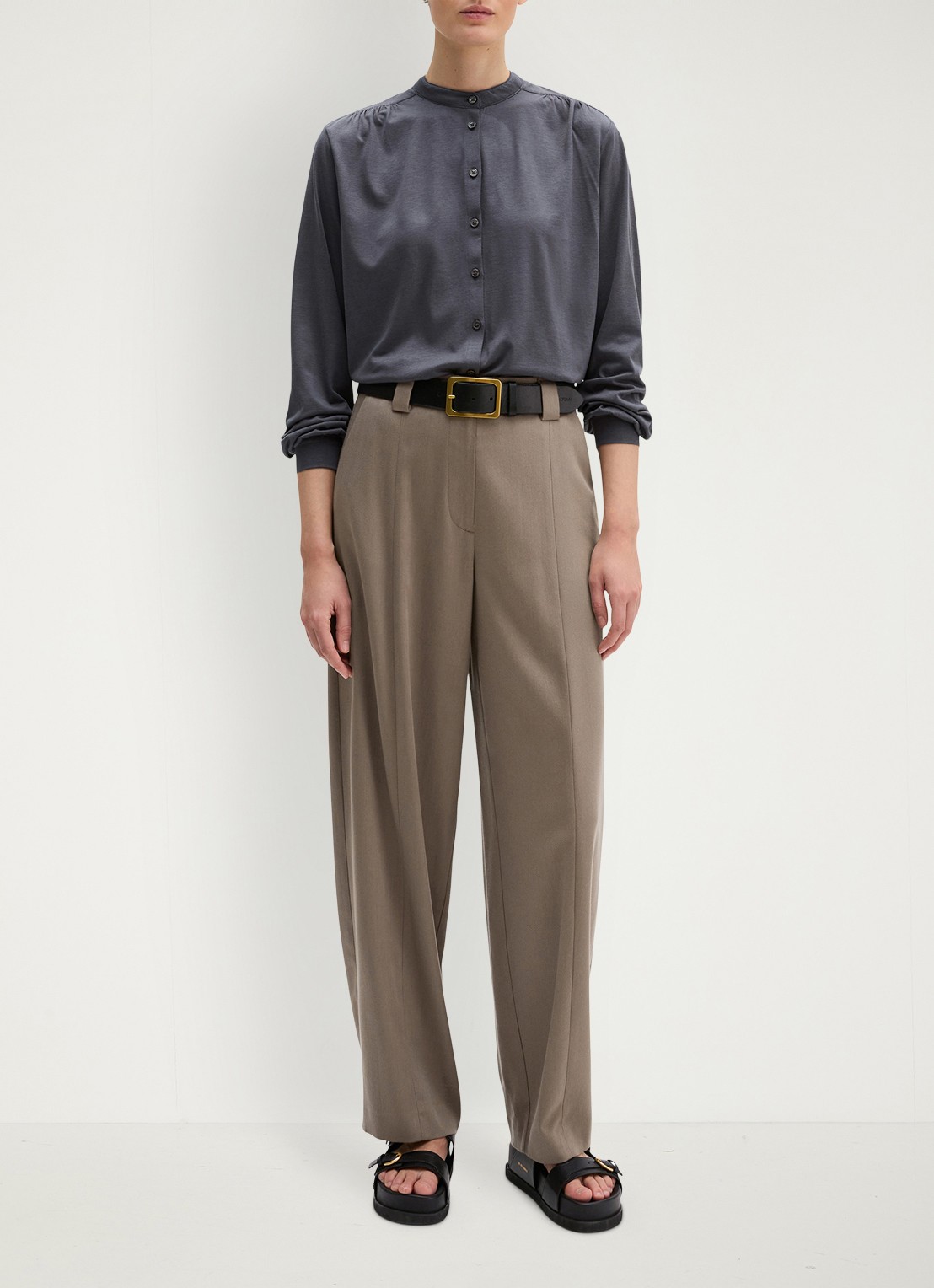 Marc O'Polo Blouse met ronde hals - voorkant 2 grijs