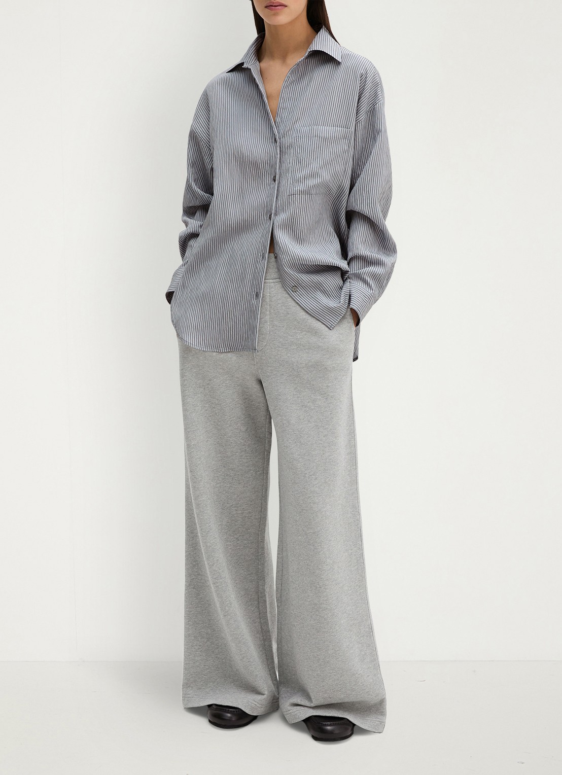 Marc O'Polo Blouse met streepprint en borstzak - voorkant 4 blauw
