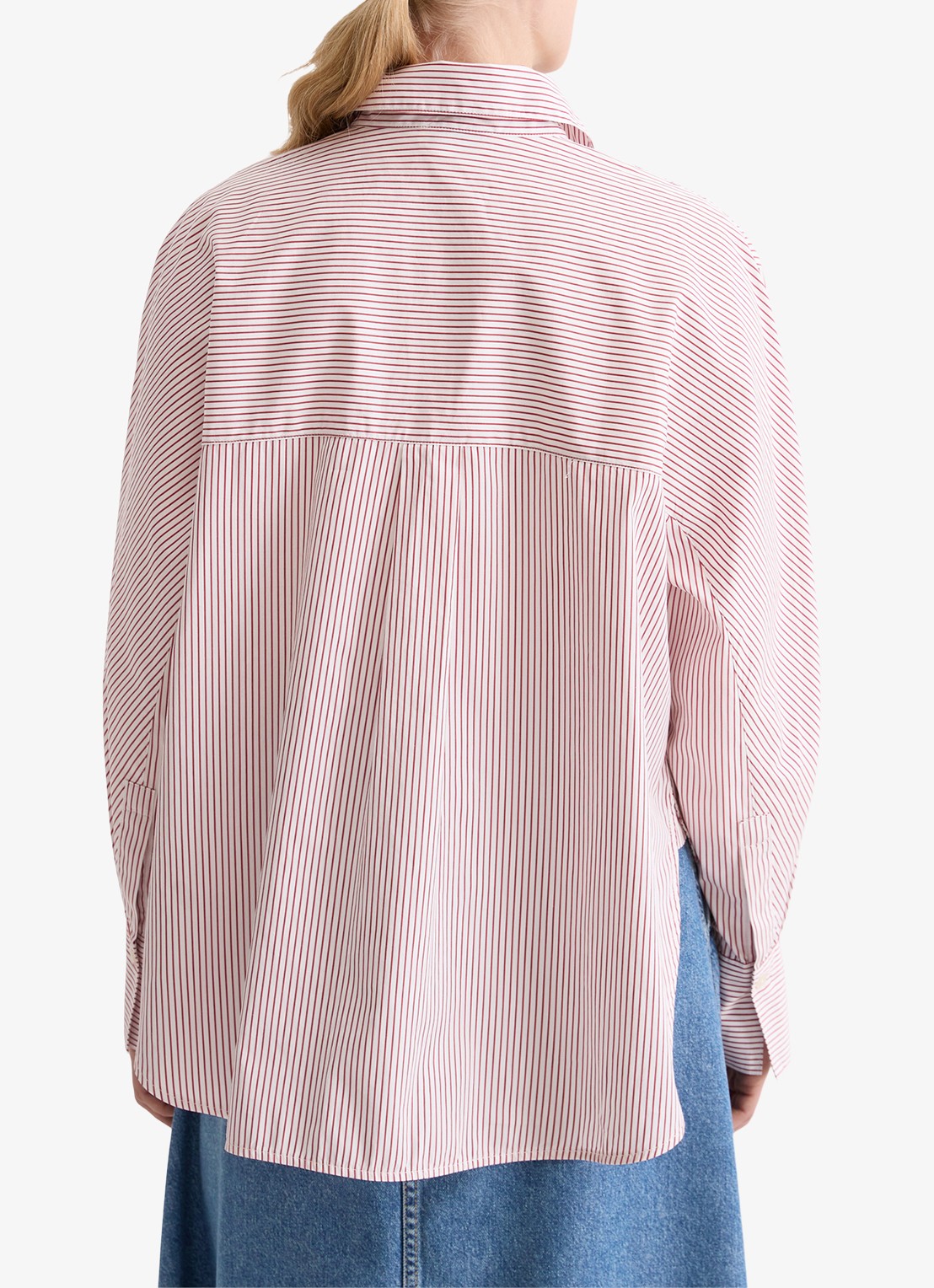 Marc O'Polo Blouse met streepprint - achterkant rood