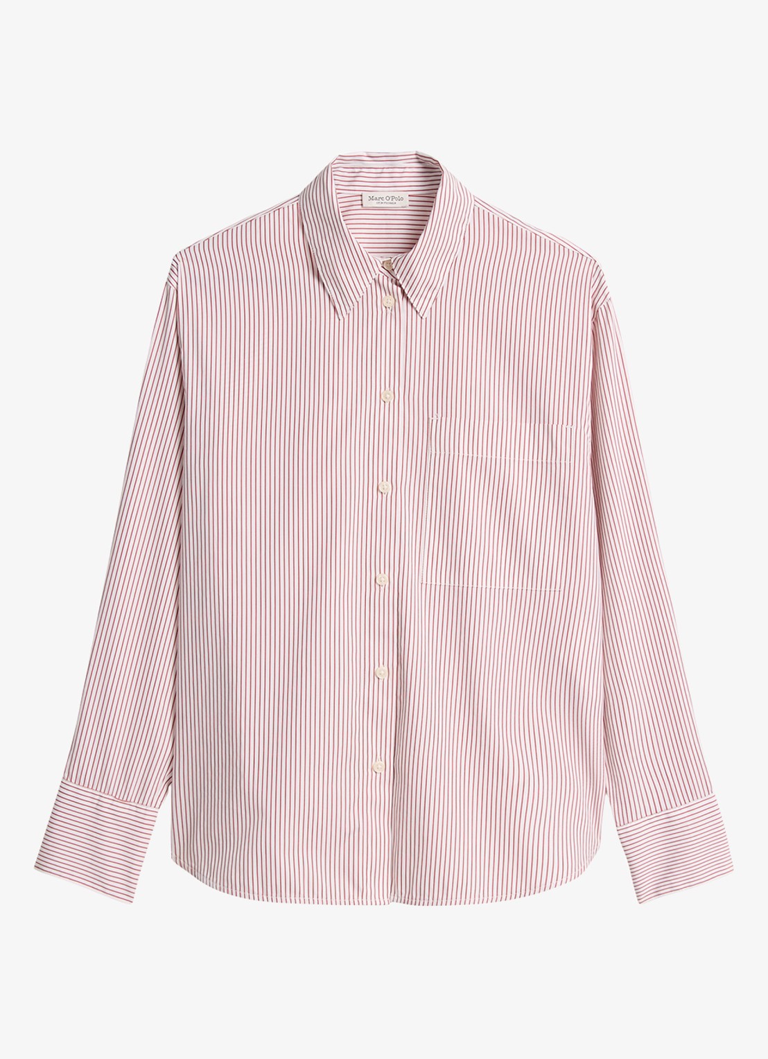 Marc O'Polo Blouse met streepprint - voorkant 2 rood
