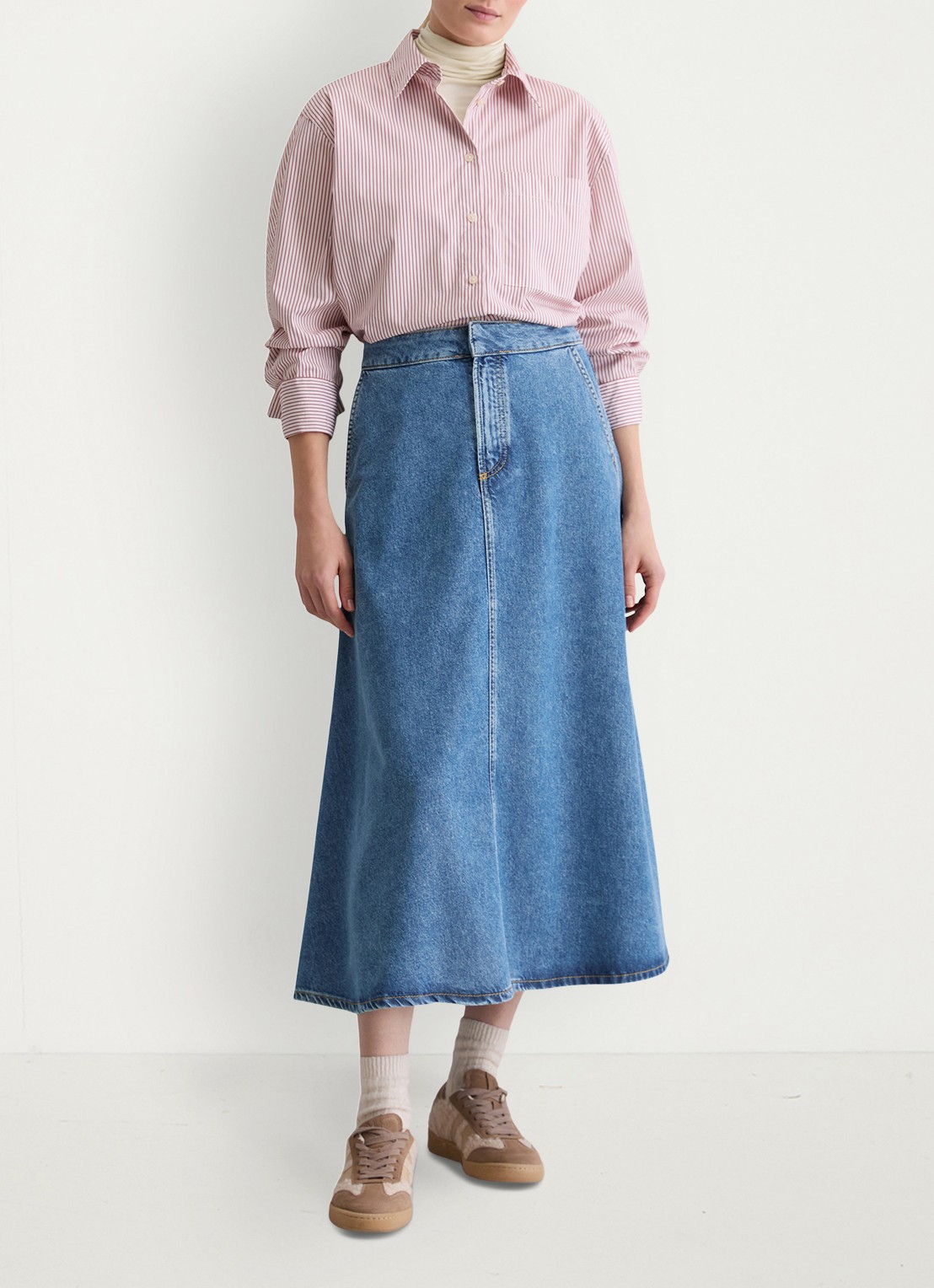 Marc O'Polo Blouse met streepprint - voorkant 3 rood