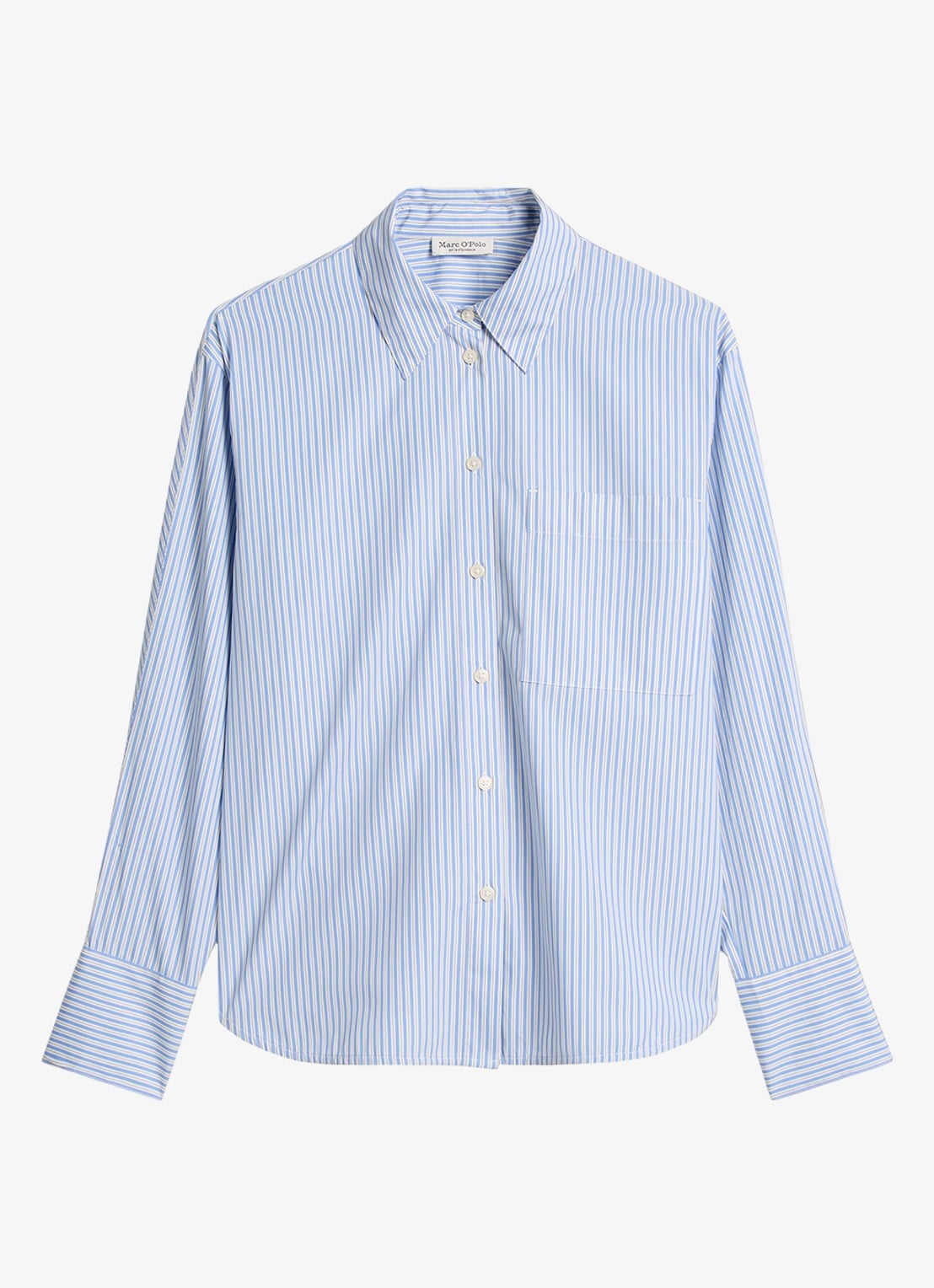 Marc O'Polo Blouse met streepprint - voorkant 2 lichtblauw