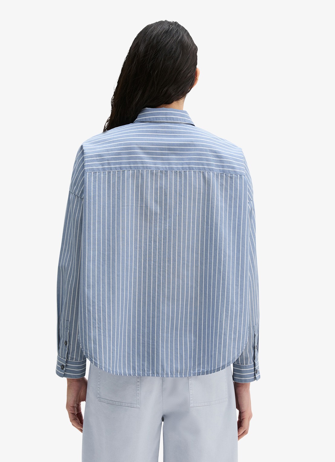 Marc O'Polo Blouse met streepprint - achterkant 5 blauw