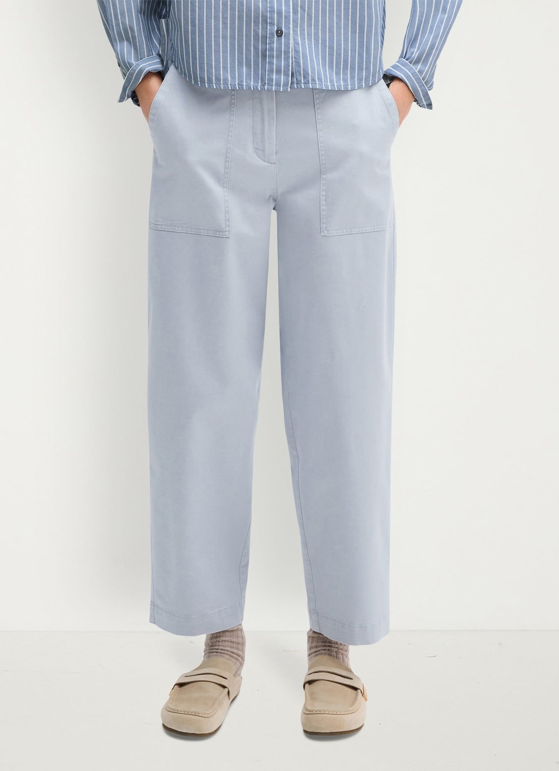 Marc O'Polo Blouse met streepprint - detail 3 blauw