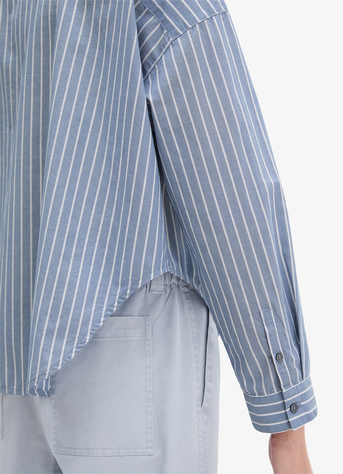 Marc O'Polo Blouse met streepprint - detail 4 blauw