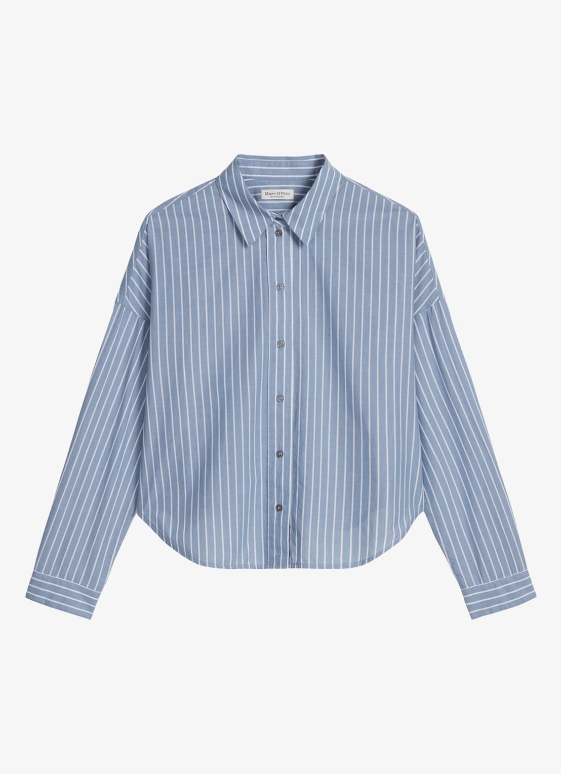 Marc O'Polo Blouse met streepprint - voorkant blauw