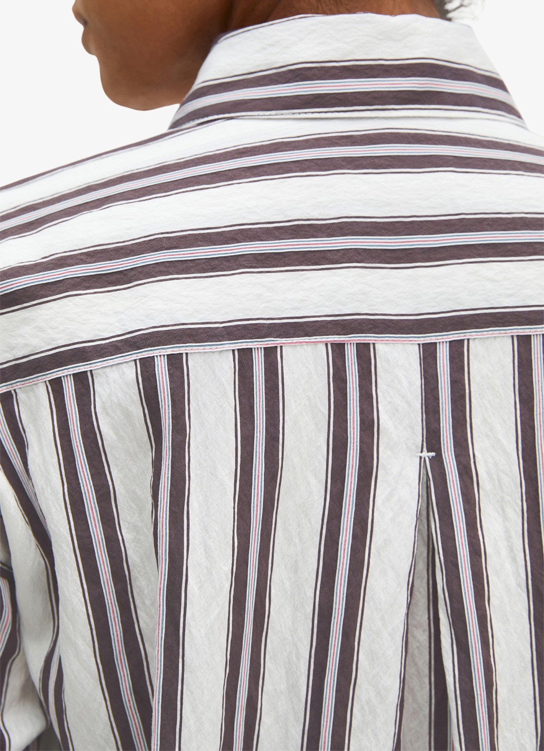 Marc O'Polo Blouse met streepprint - detail 2 bruin