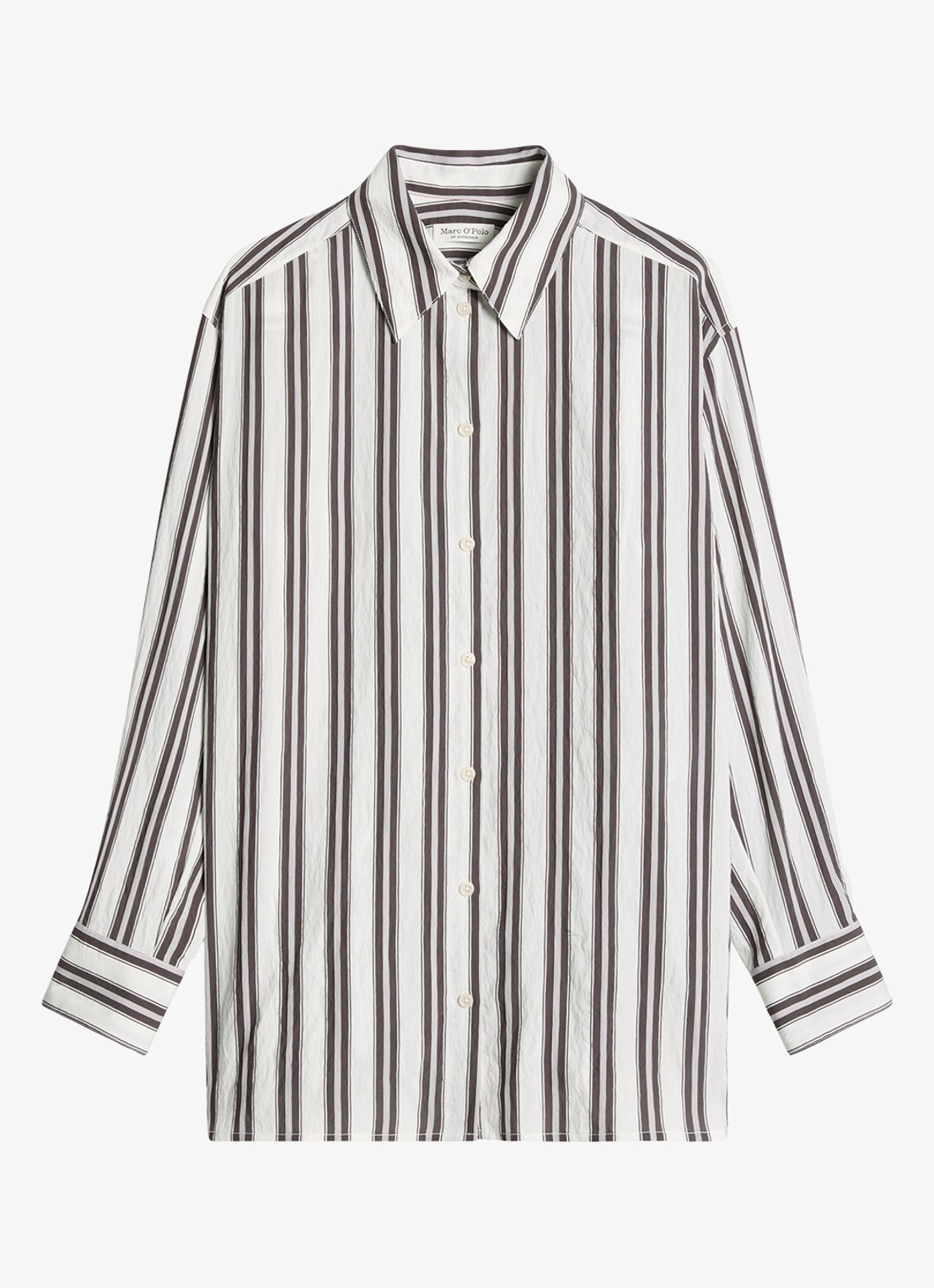 Marc O'Polo Blouse met streepprint - voorkant 4 bruin