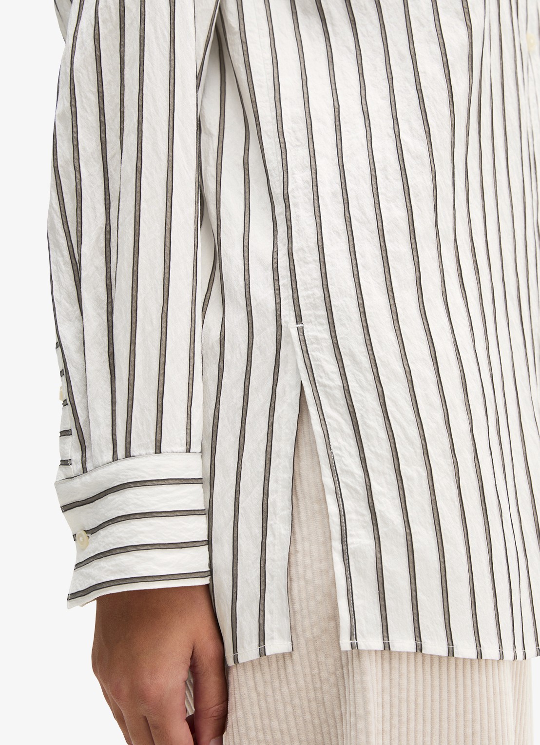 Marc O'Polo Blouse met streepprint - detail 2 middengrijs