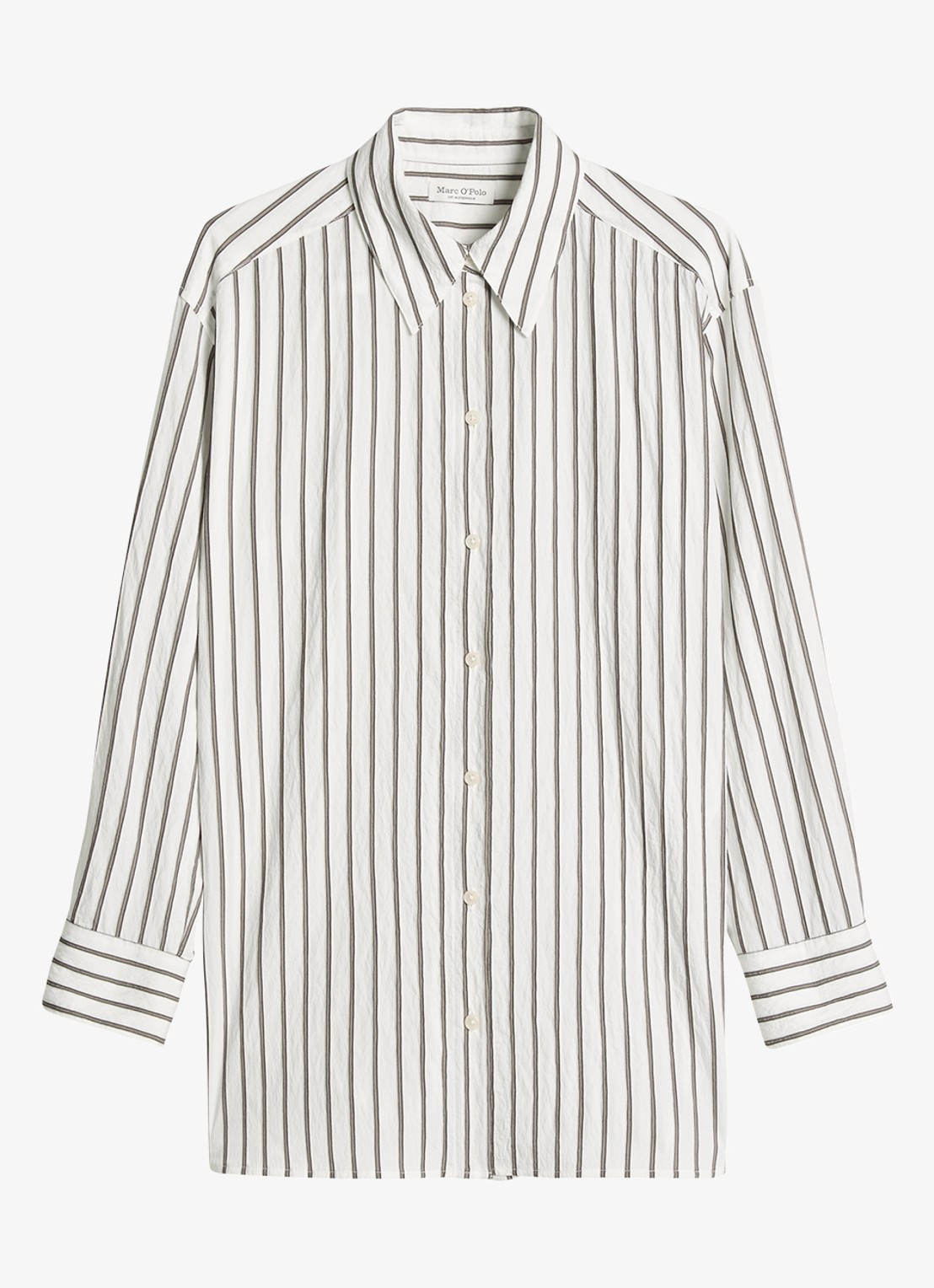 Marc O'Polo Blouse met streepprint - voorkant 4 middengrijs