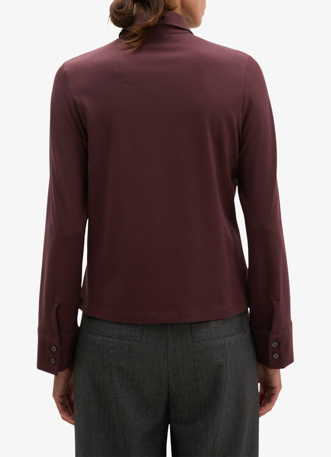 Marc O'Polo Blouse met stretch - achterkant 3 aubergine