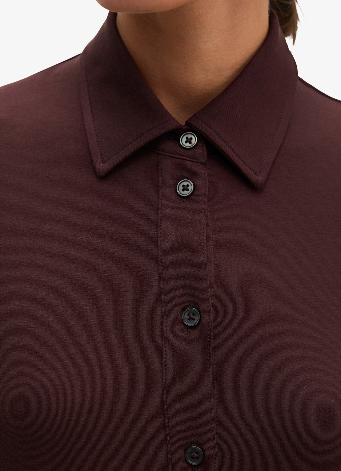Marc O'Polo Blouse met stretch - detail 5 aubergine