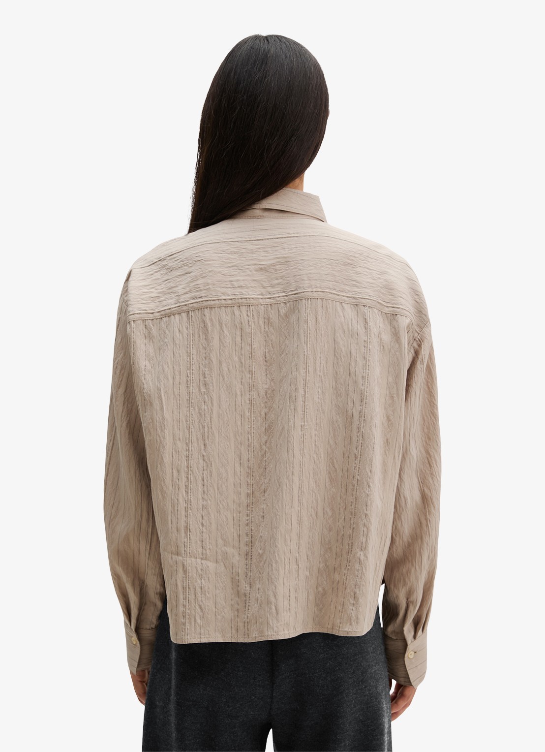 Marc O'Polo Blouse met structuur  - achterkant 5 beige