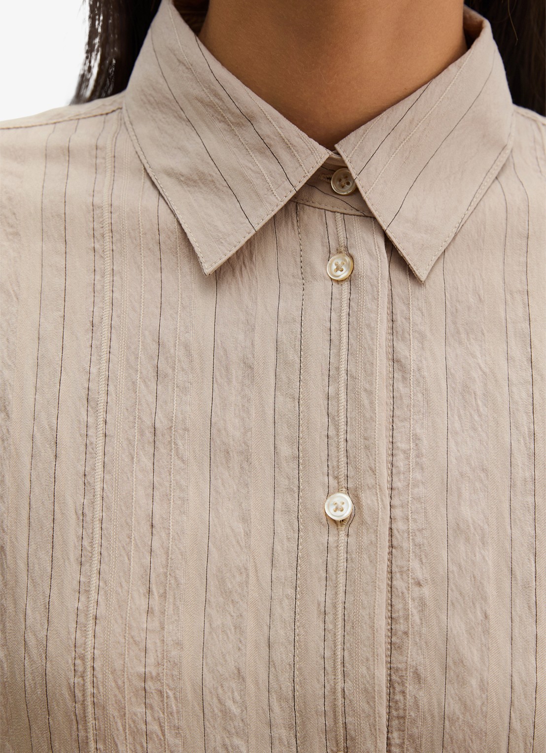 Marc O'Polo Blouse met structuur  - detail 2 beige