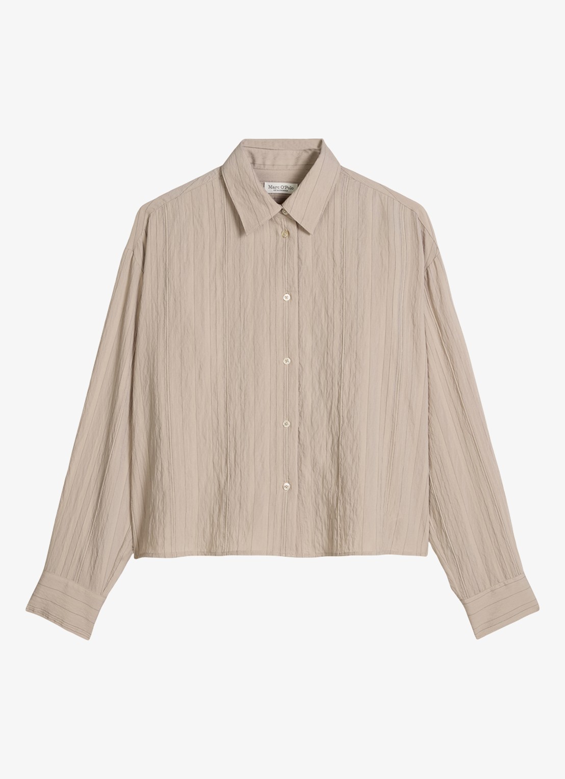 Marc O'Polo Blouse met structuur  - voorkant 3 beige