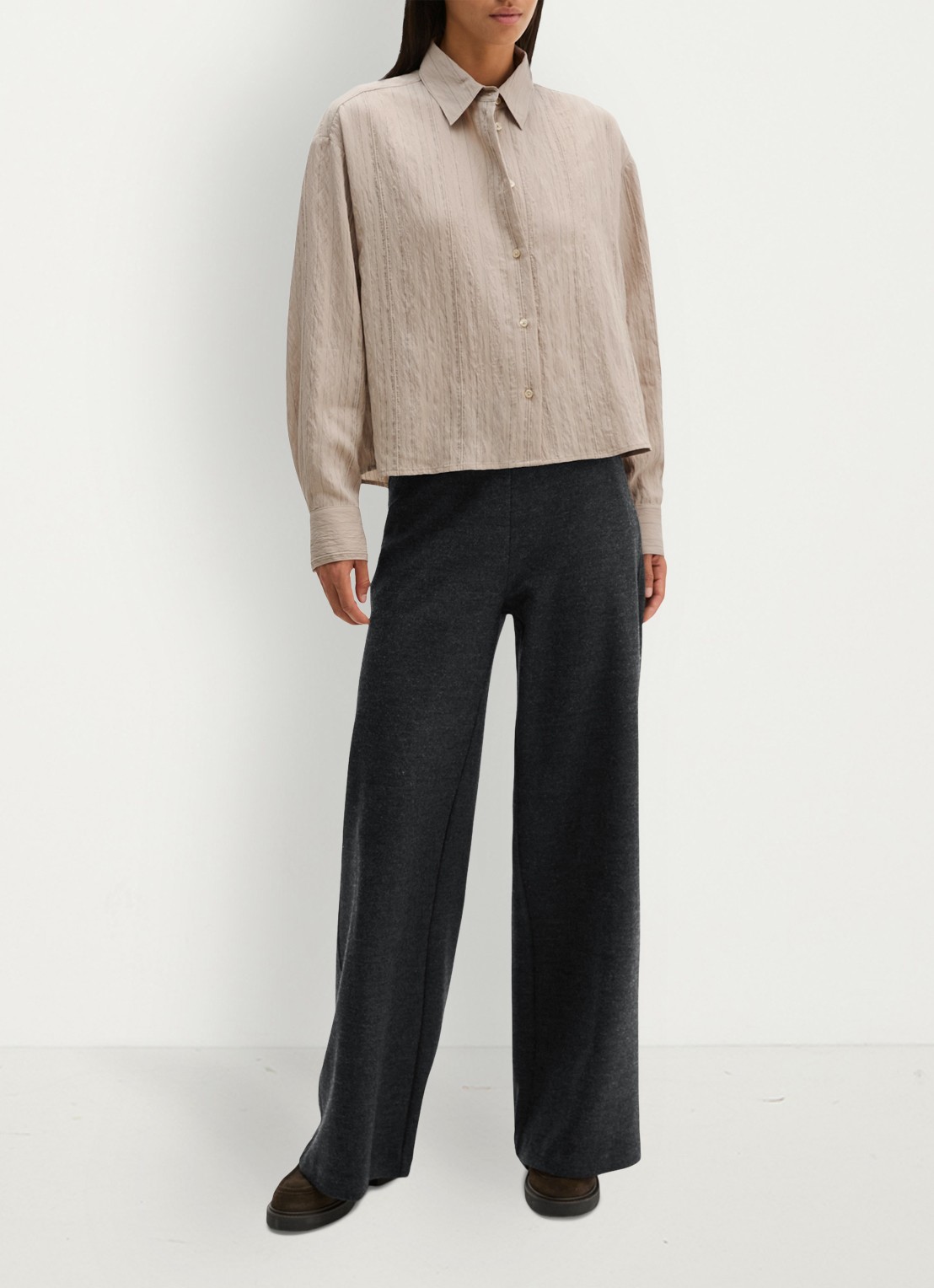 Marc O'Polo Blouse met structuur  - voorkant 4 beige