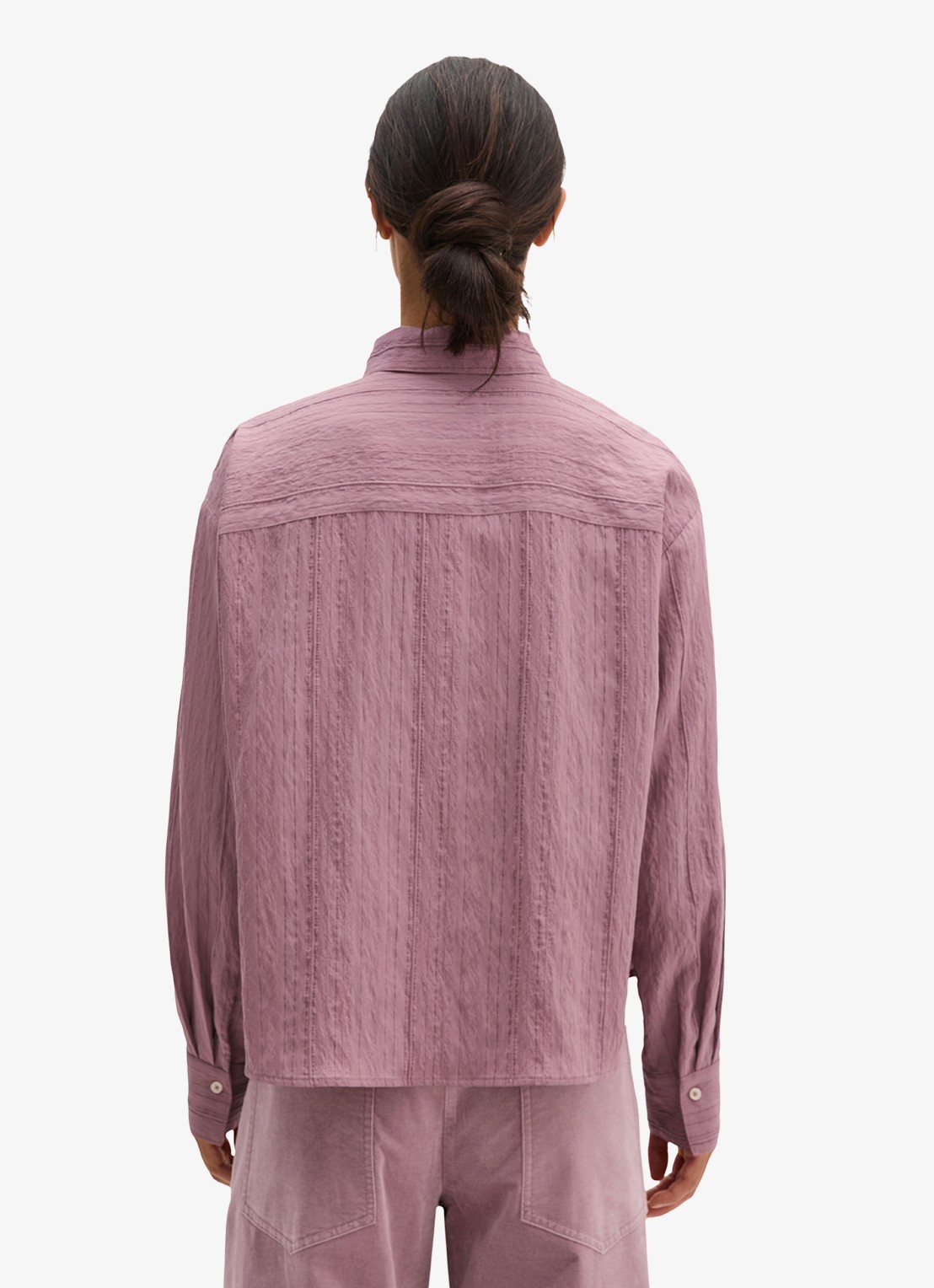 Marc O'Polo Blouse met structuur  - achterkant 3 roze