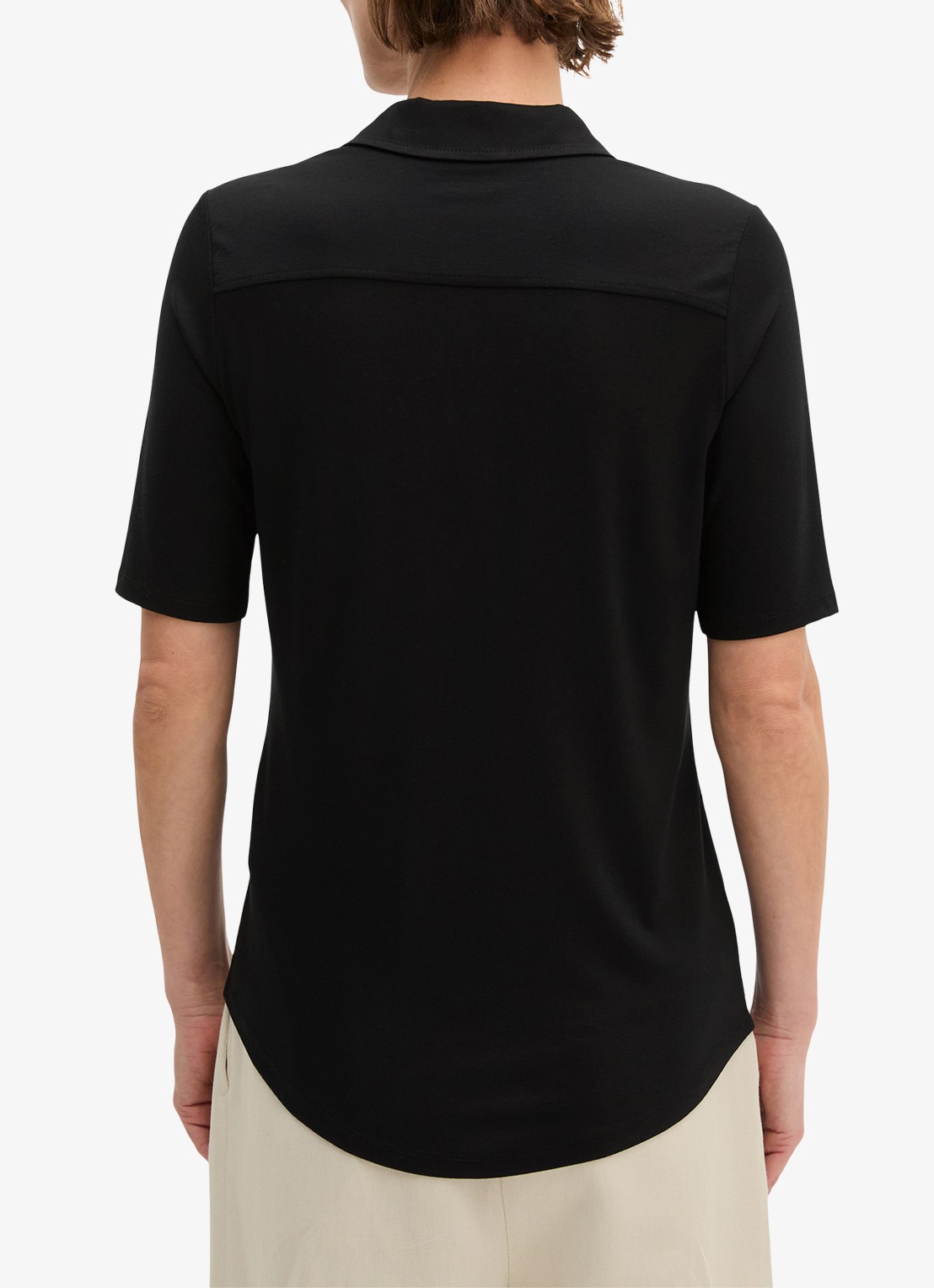 Marc O'Polo Blouse met wide spread kraag - achterkant zwart