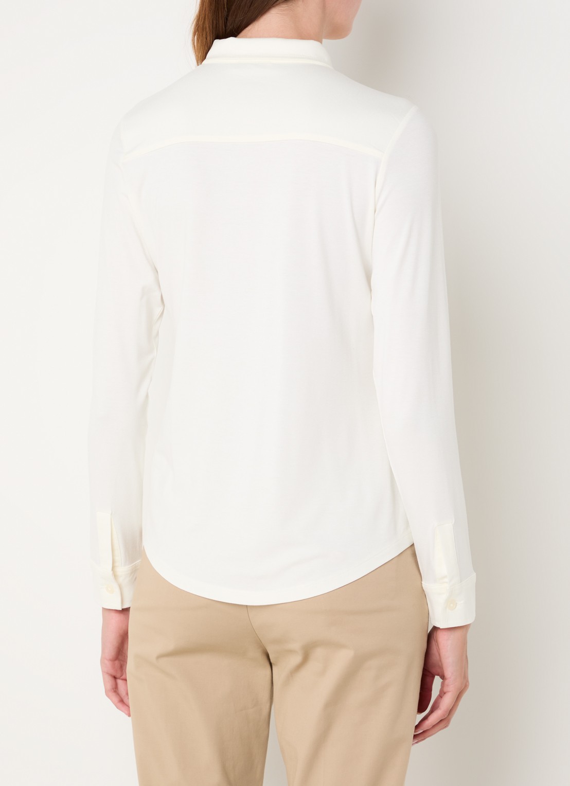 Marc O'Polo Blouse van jersey met stretch - achterkant 2 gebroken wit