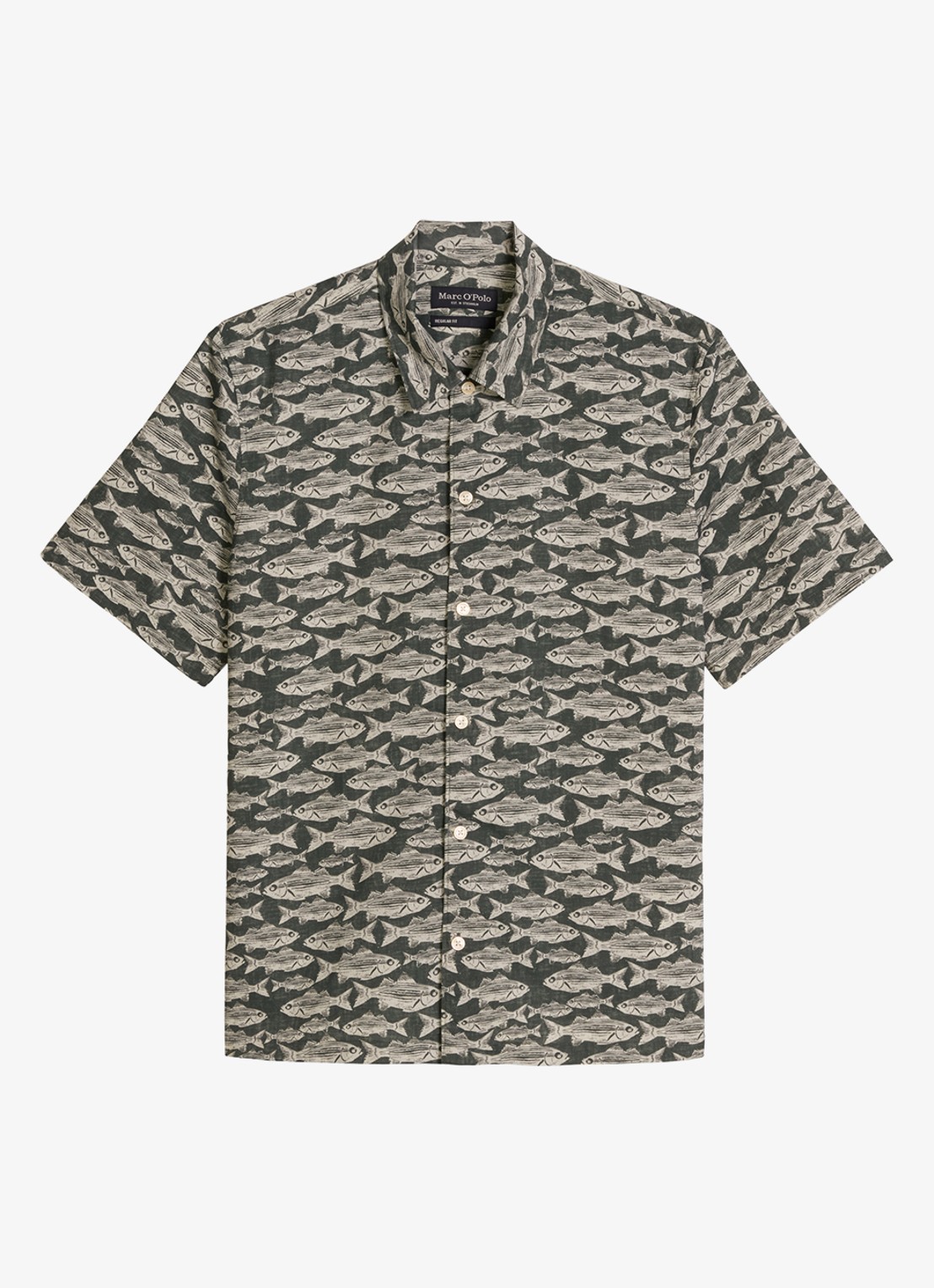 Marc O'Polo Blouse van katoen met print - voorkant bright green_multi_13-3675 / groen