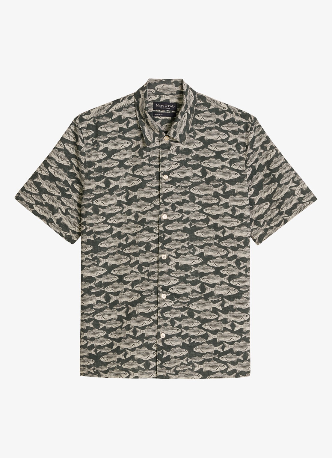 Marc O'Polo Blouse van katoen met print - voorkant bright green_multi_13-3675 / groen