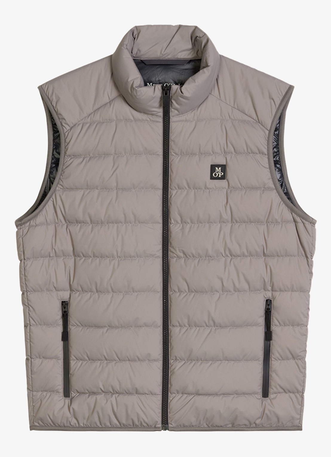 Marc O'Polo Bodywarmer met logoborduring - voorkant 2 lichtgrijs