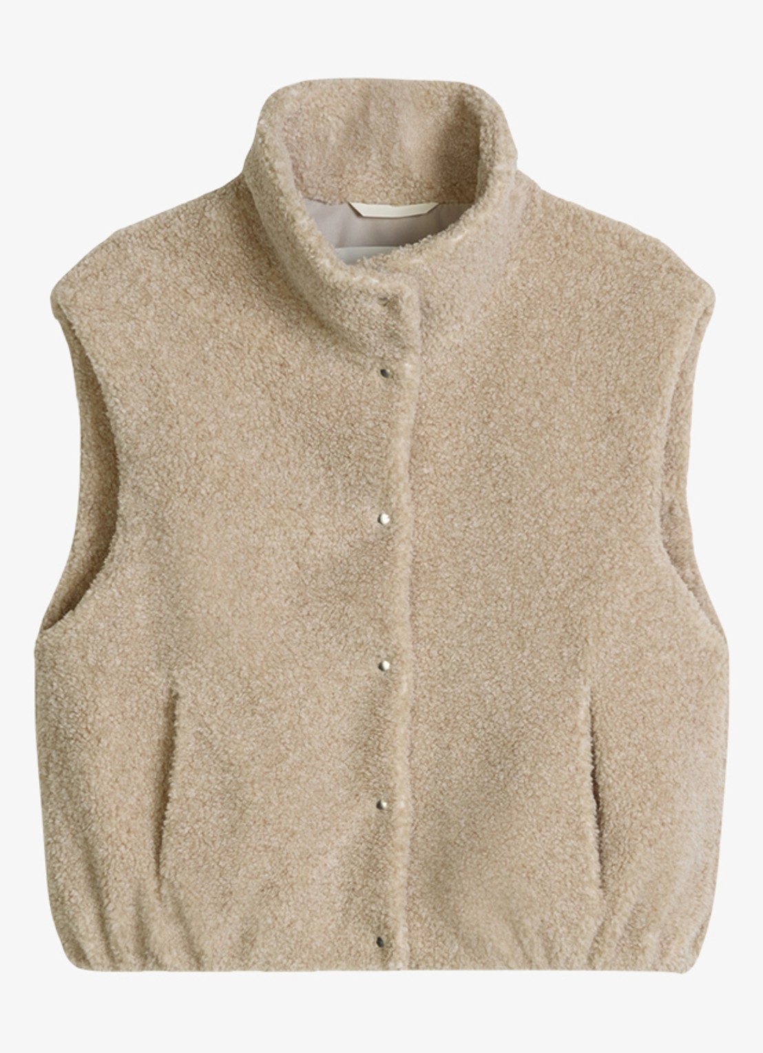 Marc O'Polo Bodywarmer van teddy - voorkant 2 beige