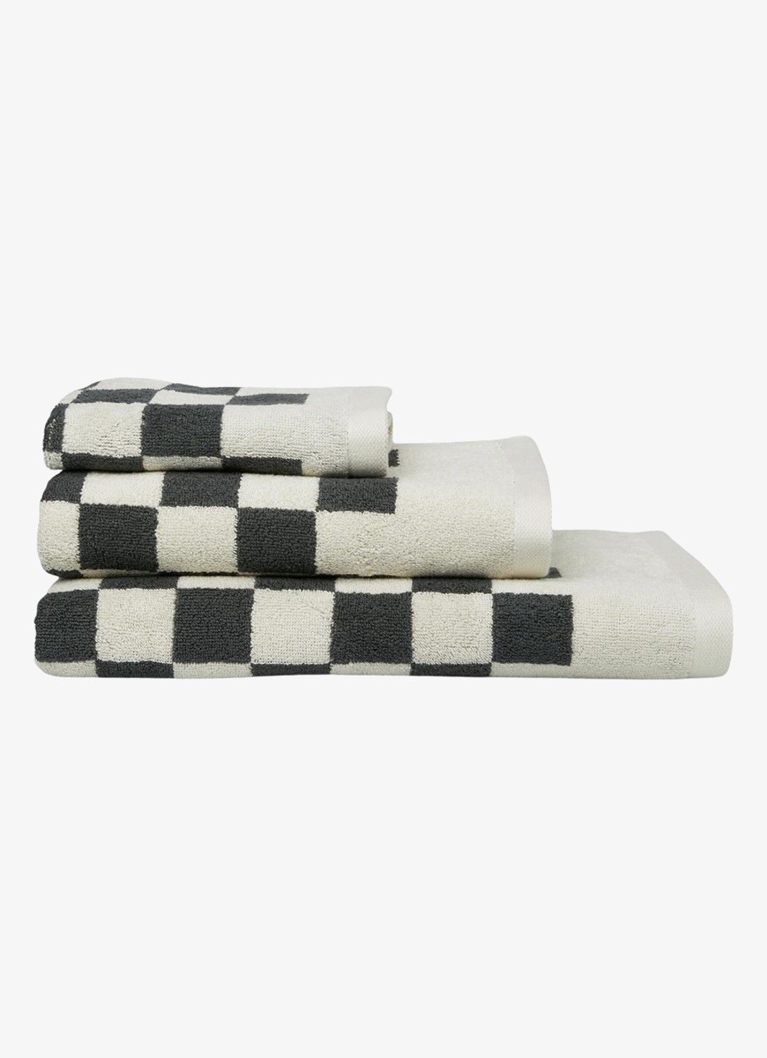 Marc O'Polo Checker badhanddoek - 550 gr/m2 - detail 4 antraciet