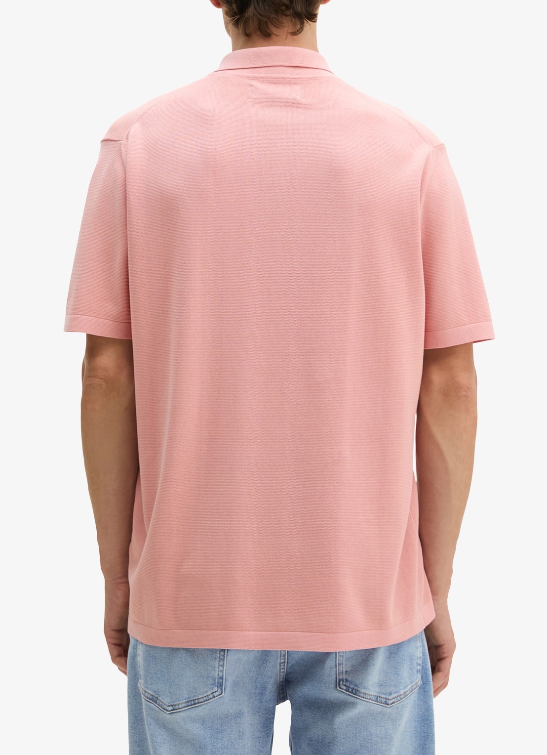 Marc O'Polo Comfort fit polo met logoborduring - achterkant 3 rose mauve-8181 / roze