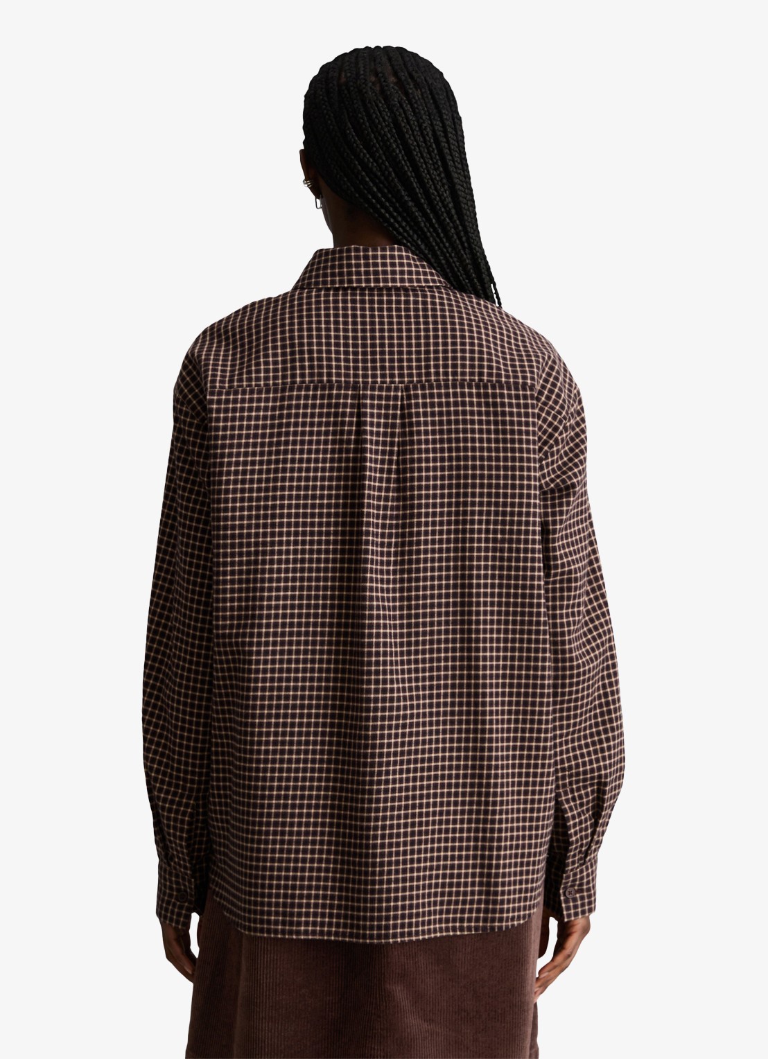 Marc O'Polo Denim Blouse met ruitdessin  - achterkant 3 zwart