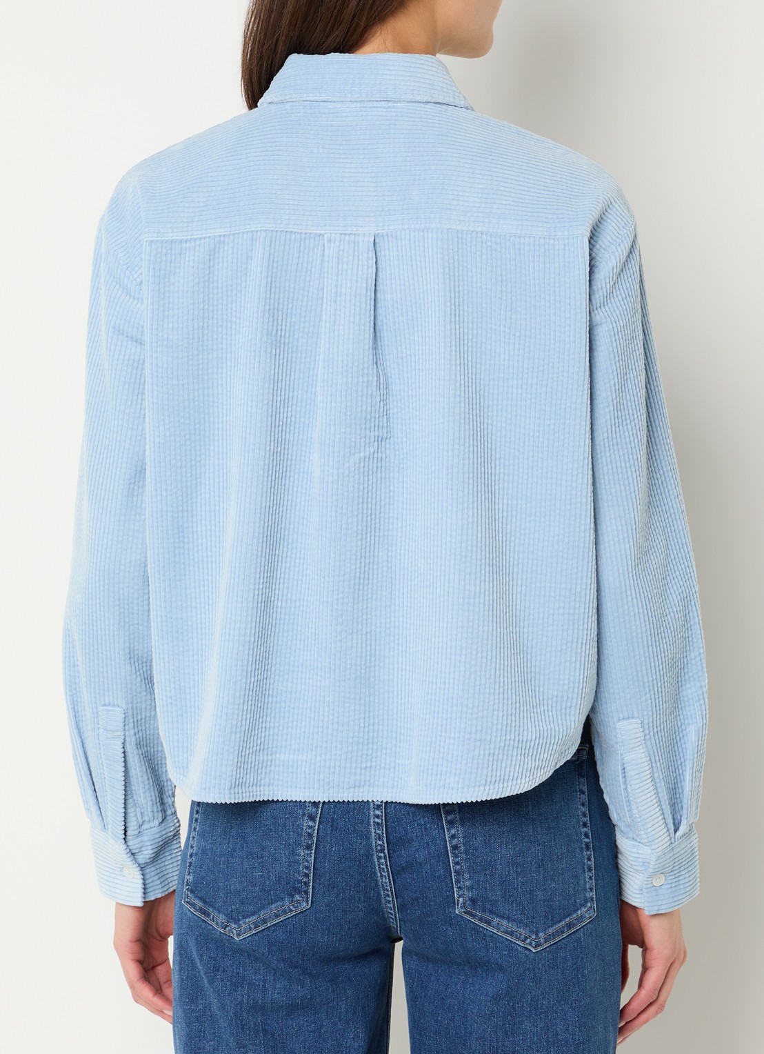 Marc O'Polo Denim Blouse van corduroy - achterkant 2 lichtblauw