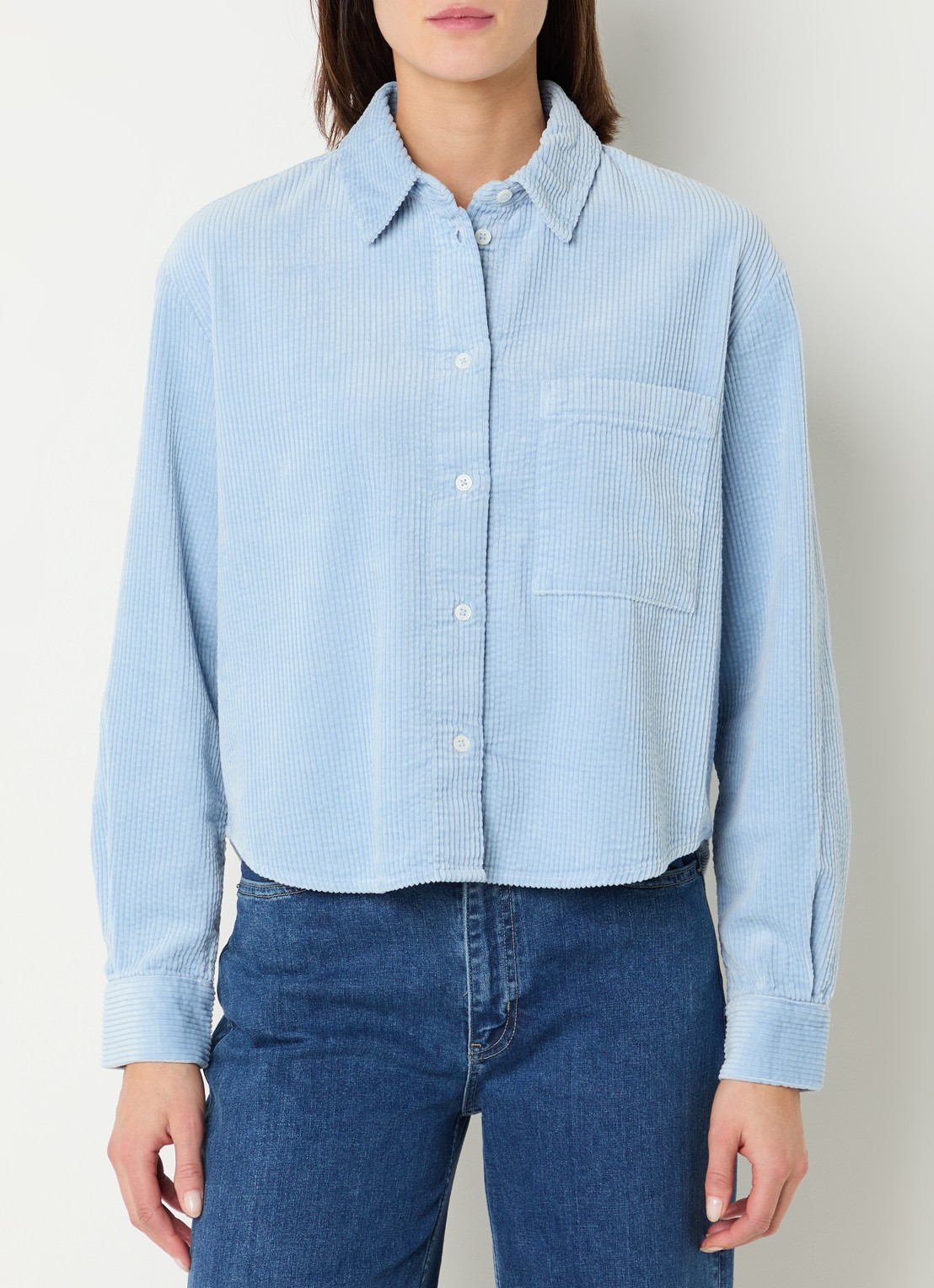 Marc O'Polo Denim Blouse van corduroy - detail lichtblauw