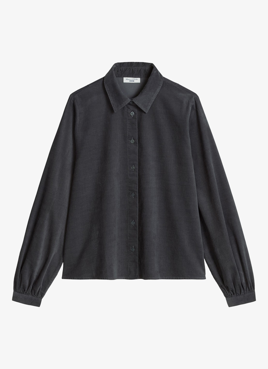 Marc O'Polo Denim Blouse van corduroy - voorkant 3 donkergrijs