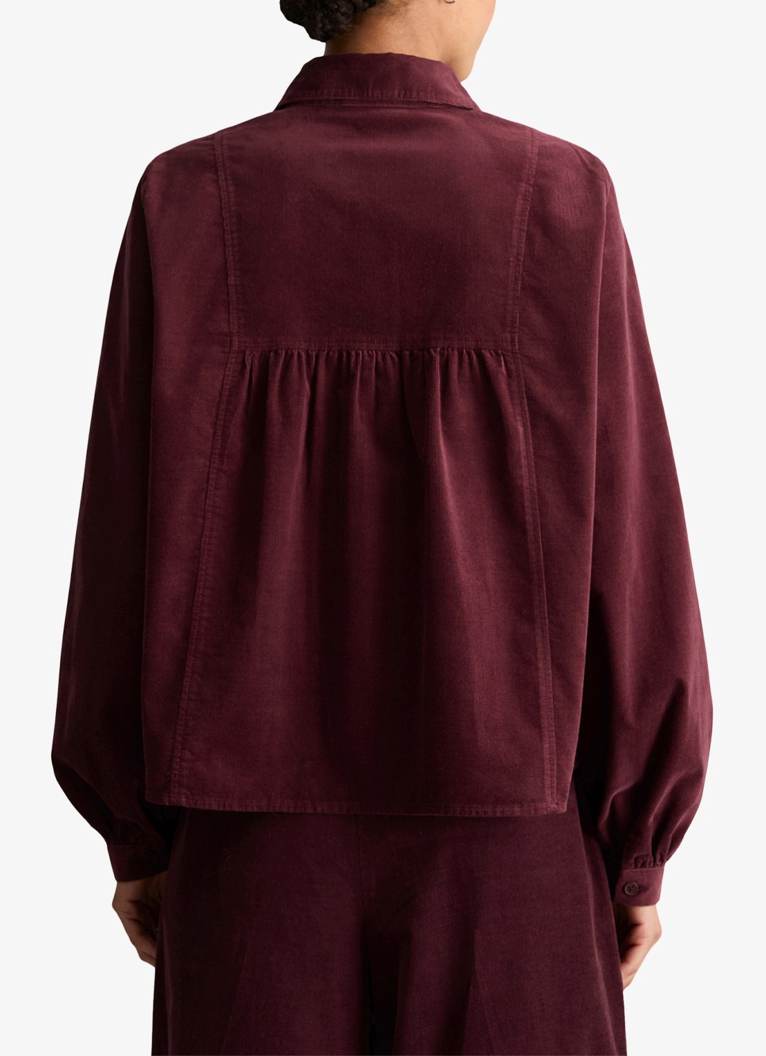 Marc O'Polo Denim Blouse van corduroy - achterkant bordeauxrood