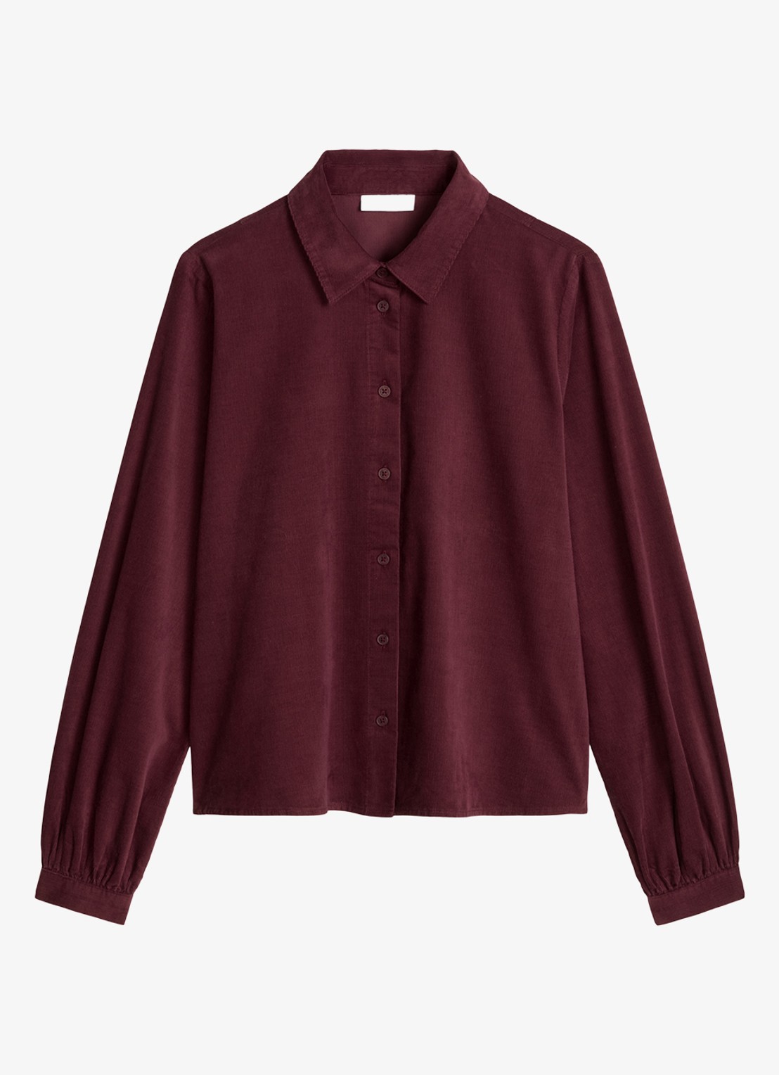 Marc O'Polo Denim Blouse van corduroy - voorkant 2 bordeauxrood