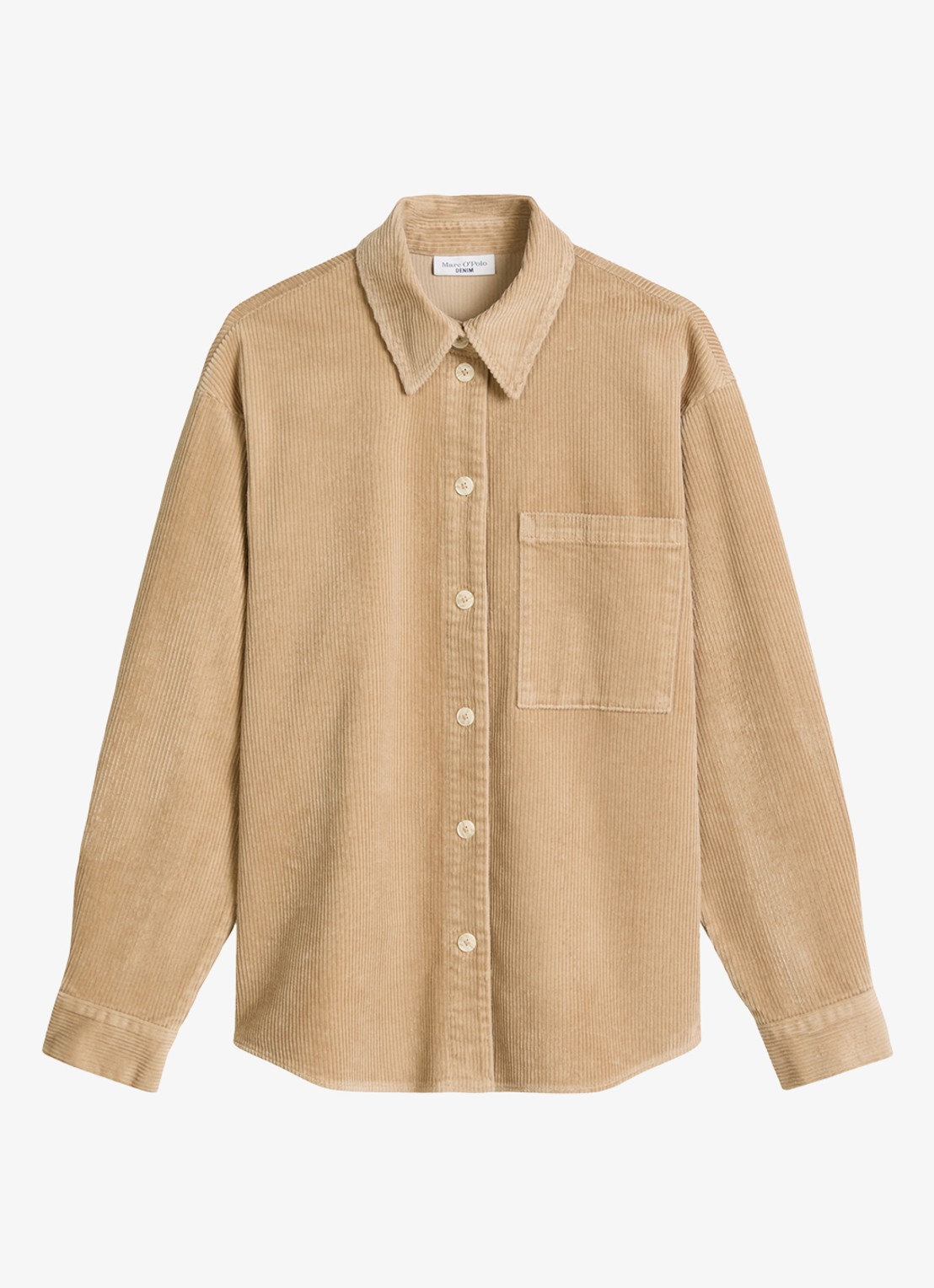 Marc O'Polo Denim Blouse van corduroy  - voorkant 3 zand