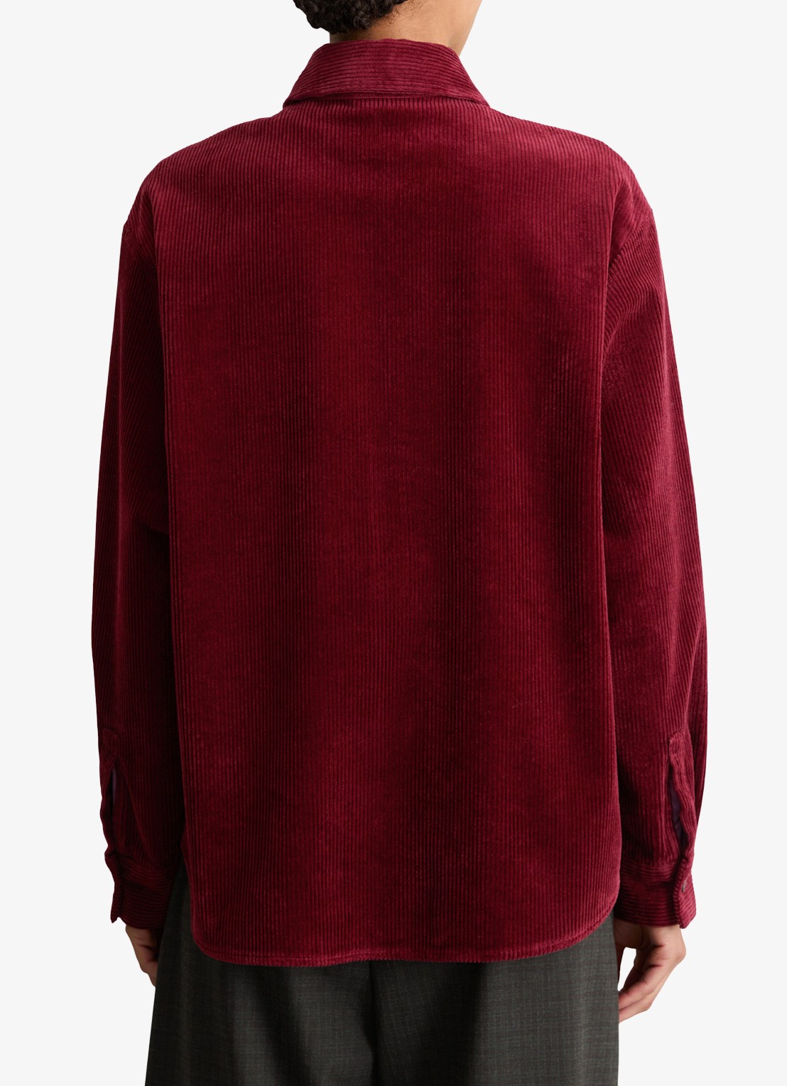 Marc O'Polo Denim Blouse van corduroy  - achterkant 5 kersenrood