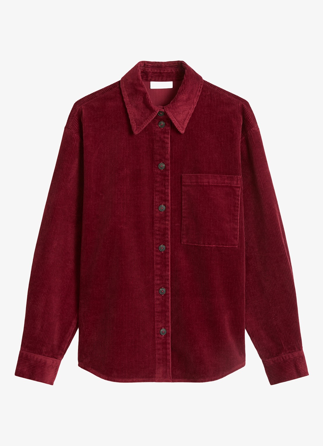 Marc O'Polo Denim Blouse van corduroy  - voorkant 3 kersenrood