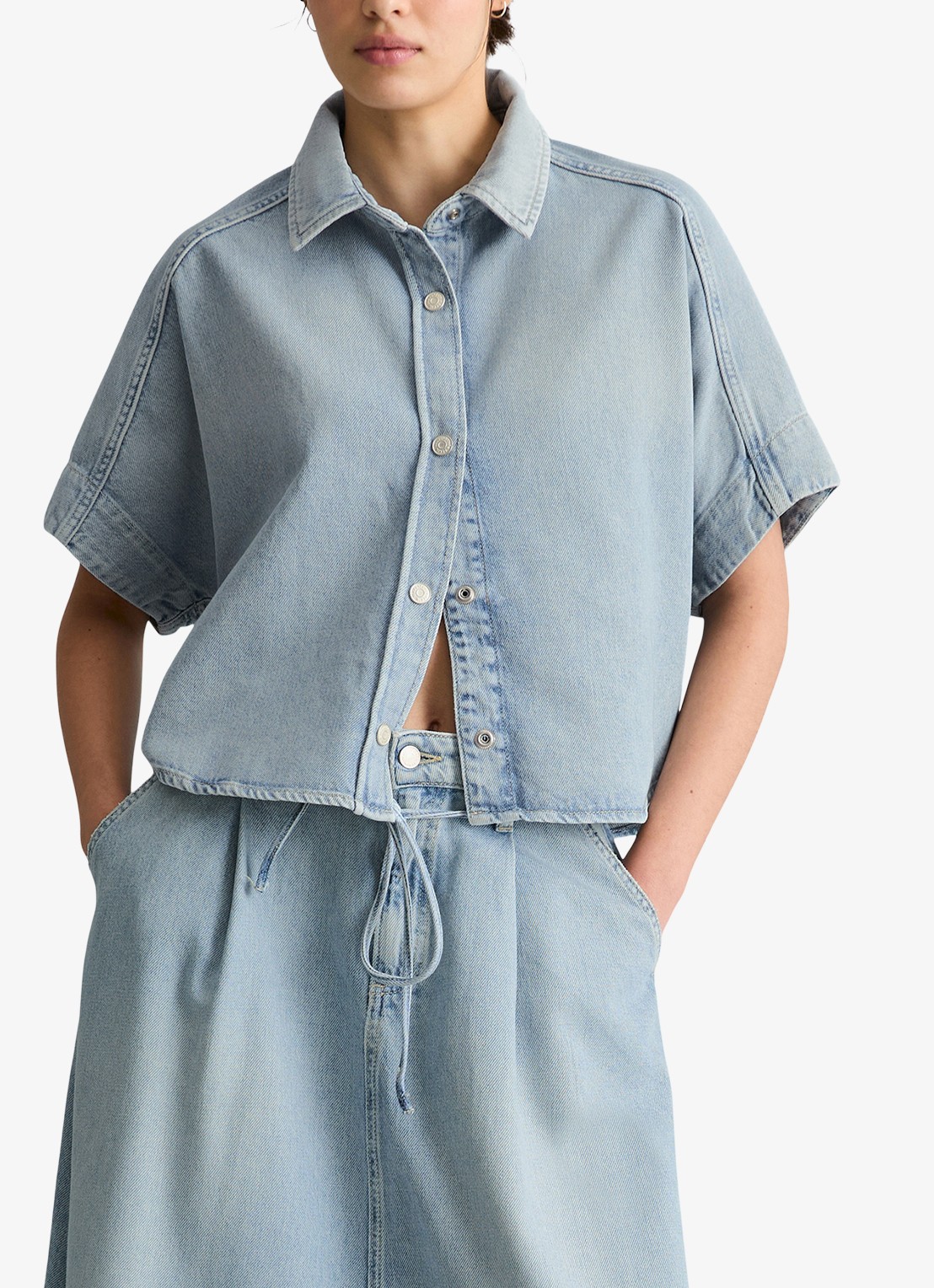 Marc O'Polo Denim Blouse van denim - detail indigo