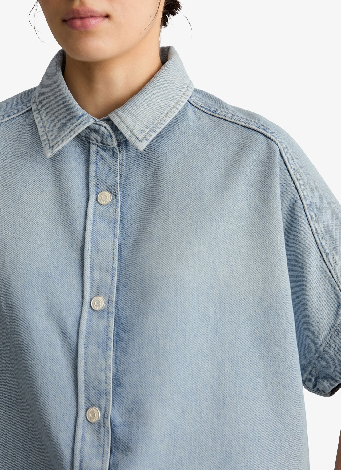 Marc O'Polo Denim Blouse van denim - detail 2 indigo