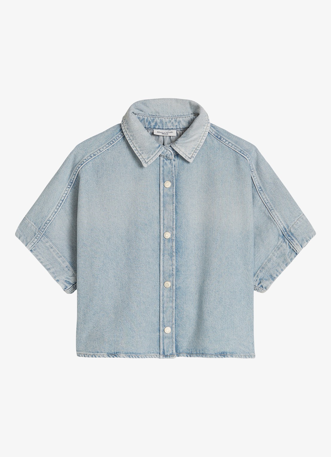 Marc O'Polo Denim Blouse van denim - voorkant 4 indigo