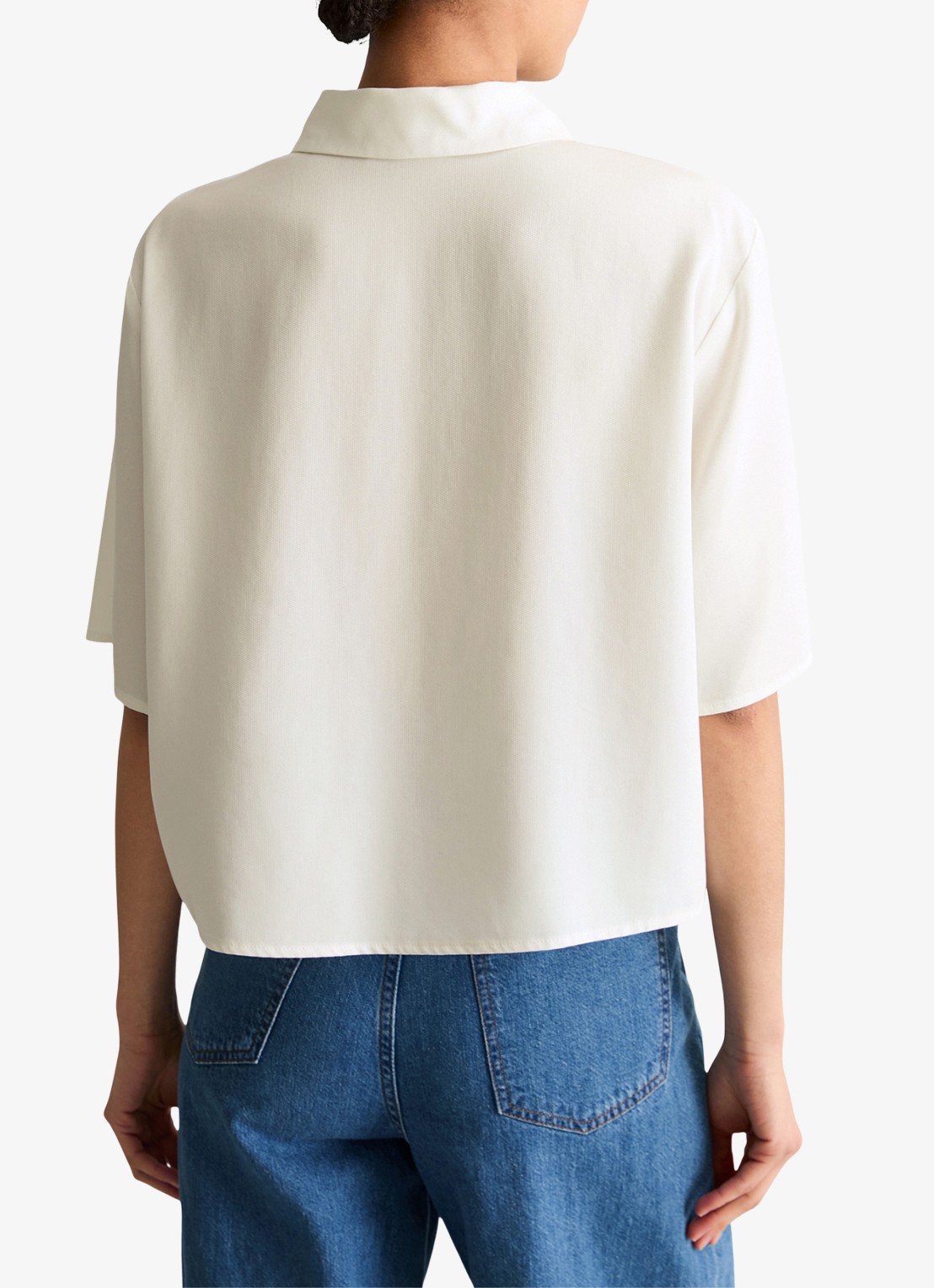 Marc O'Polo Denim Blouse van lyocell - achterkant 5 gebroken wit
