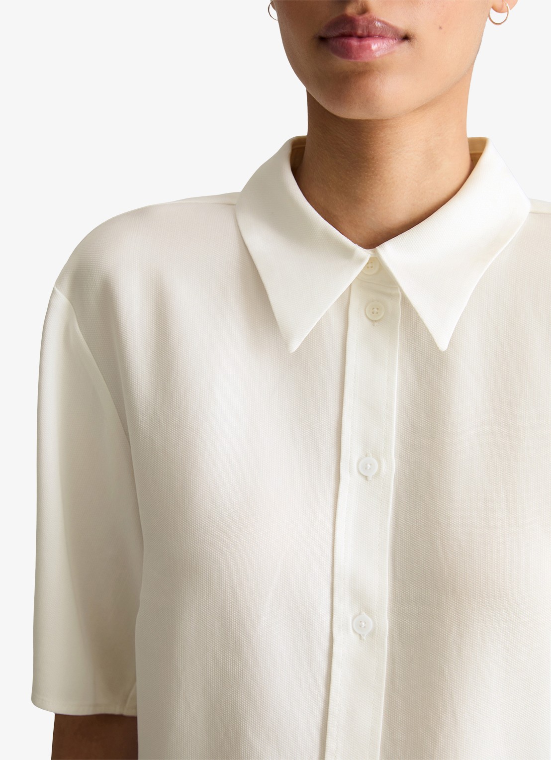 Marc O'Polo Denim Blouse van lyocell - detail 4 gebroken wit