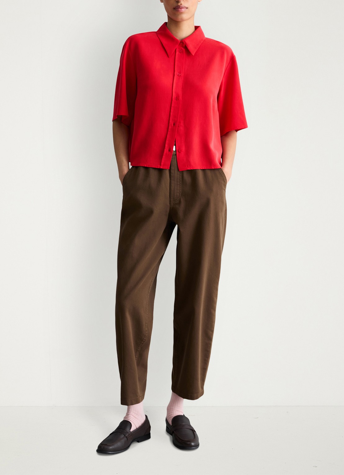 Marc O'Polo Denim Blouse van lyocell - voorkant 2 rood