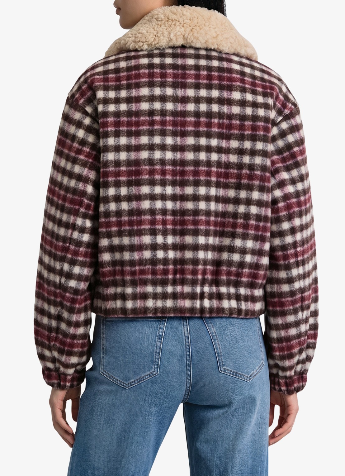 Marc O'Polo Denim Bomberjack met ruitdessin  - achterkant 5 rood