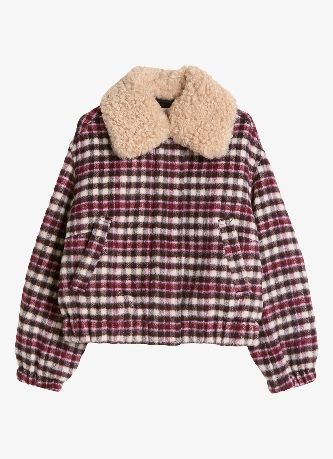 Marc O'Polo Denim Bomberjack met ruitdessin  - voorkant 3 rood