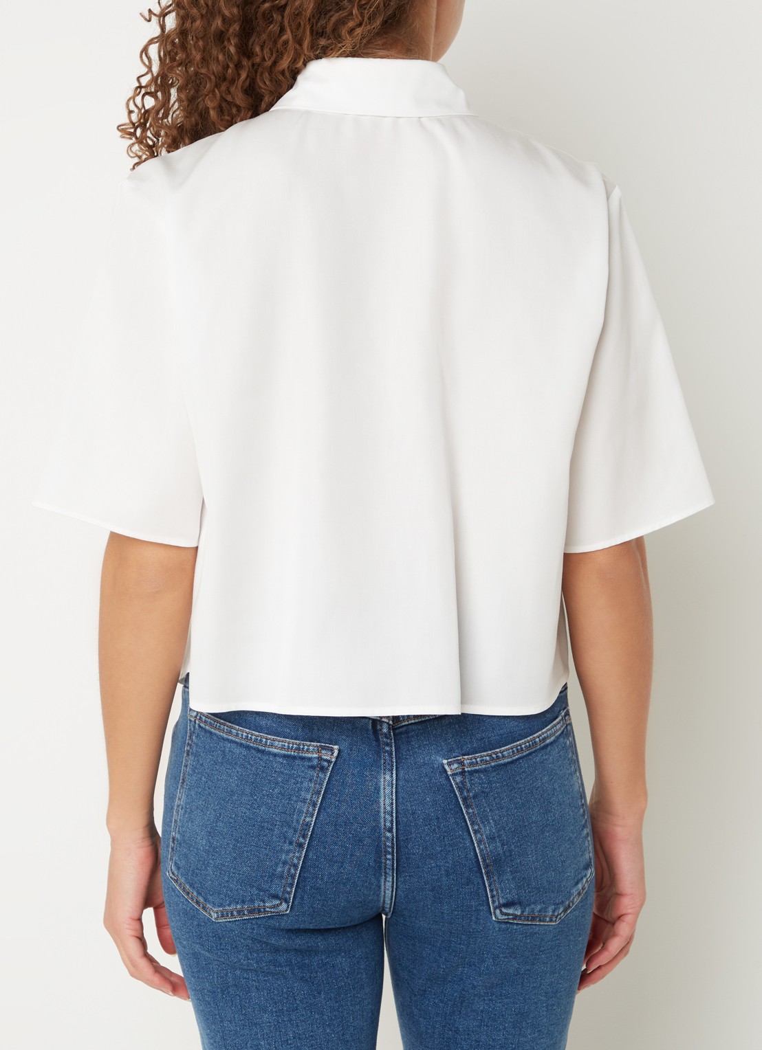 Marc O'Polo Denim Cropped blouse  - achterkant 4 wit